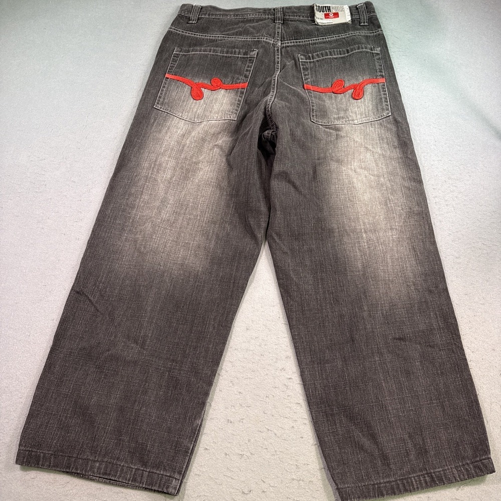 Vintage Southpole Jeans Mens 36x30 Black Baggy Y2K Grunge Red Tab Hip Hop 2000s - Picture 3 of 11